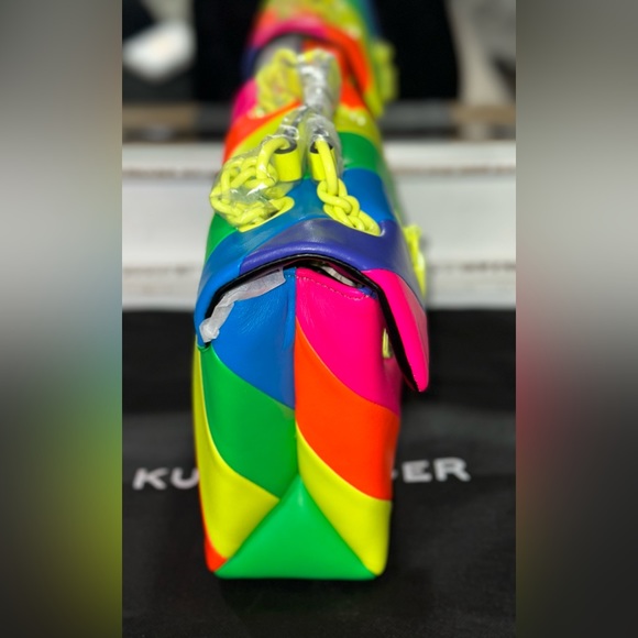 Kurt Geiger London Large Neon Leather Convertible Bag - Picture 2 of 8